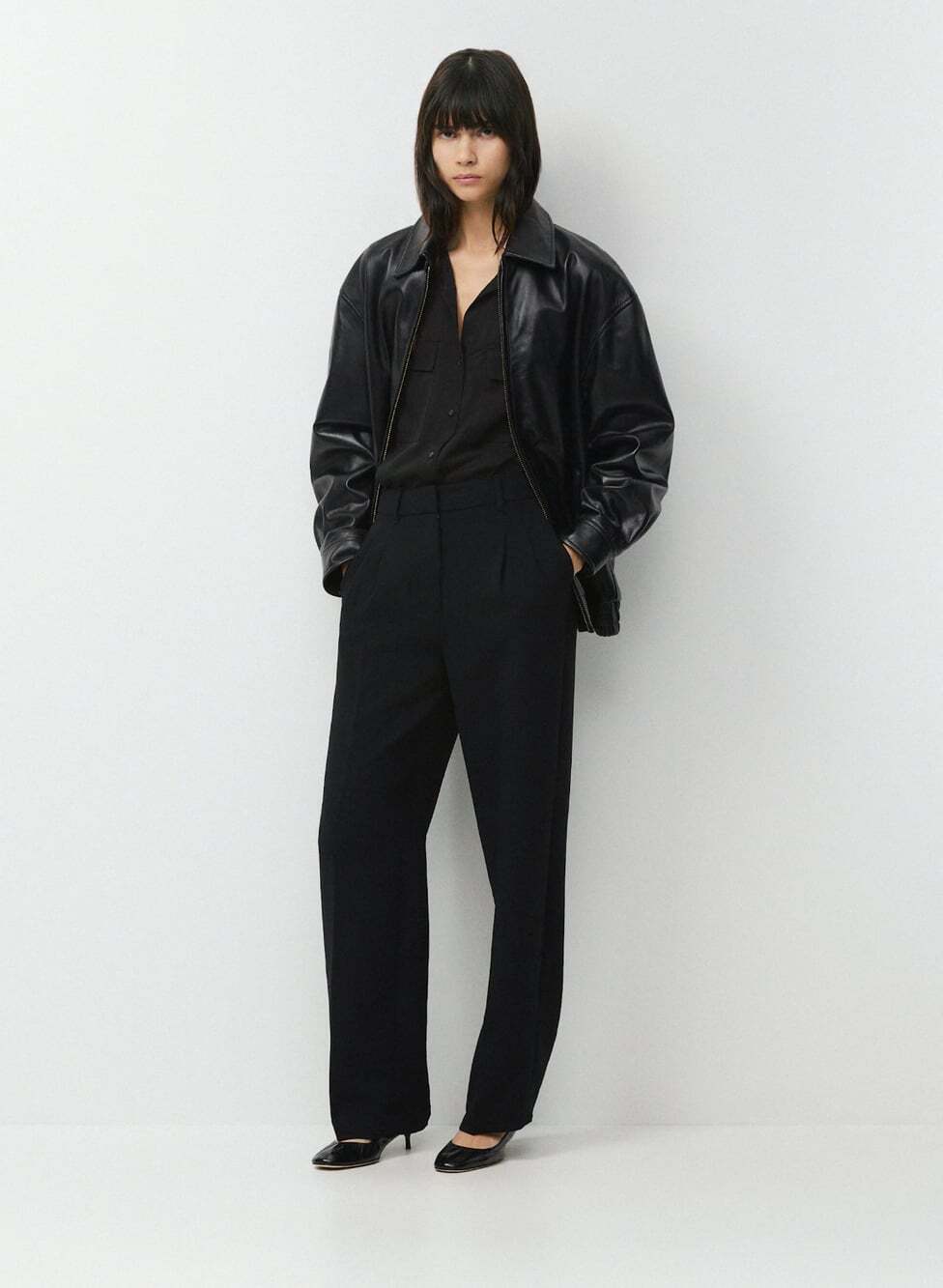 WILFRED The Effortless Pant–Crepette Sz 0 Black Wide Leg Pleats Business Travel